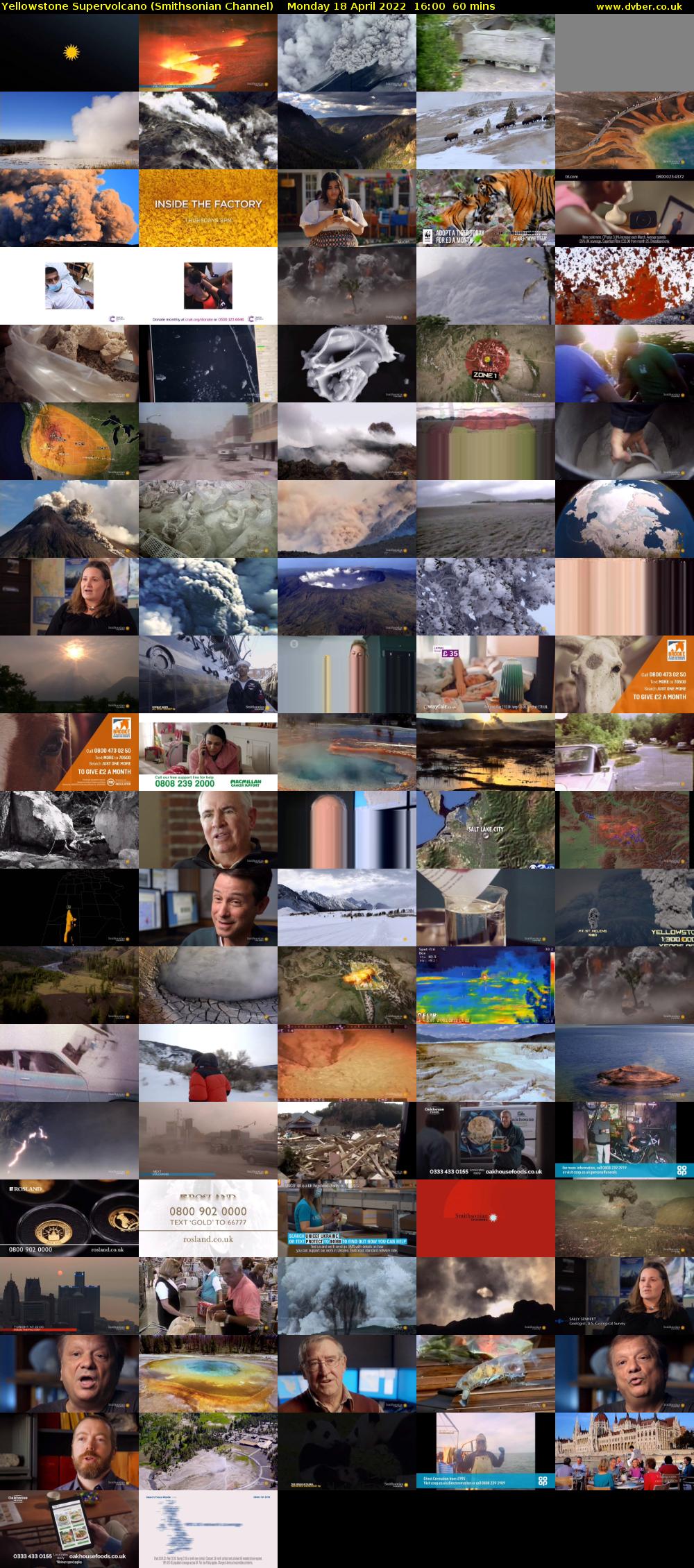 Yellowstone Supervolcano (Smithsonian Channel) Monday 18 April 2022 16:00 - 17:00