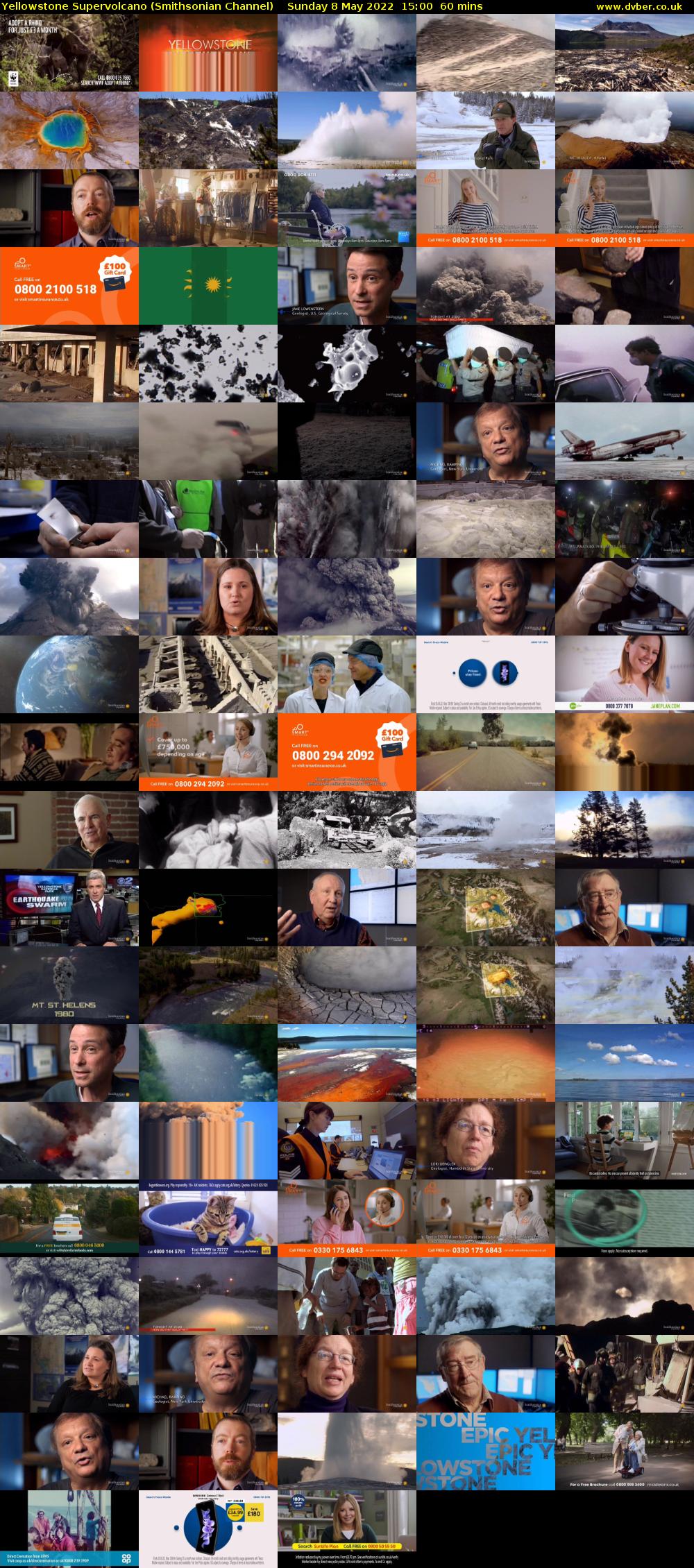 Yellowstone Supervolcano (Smithsonian Channel) Sunday 8 May 2022 15:00 - 16:00