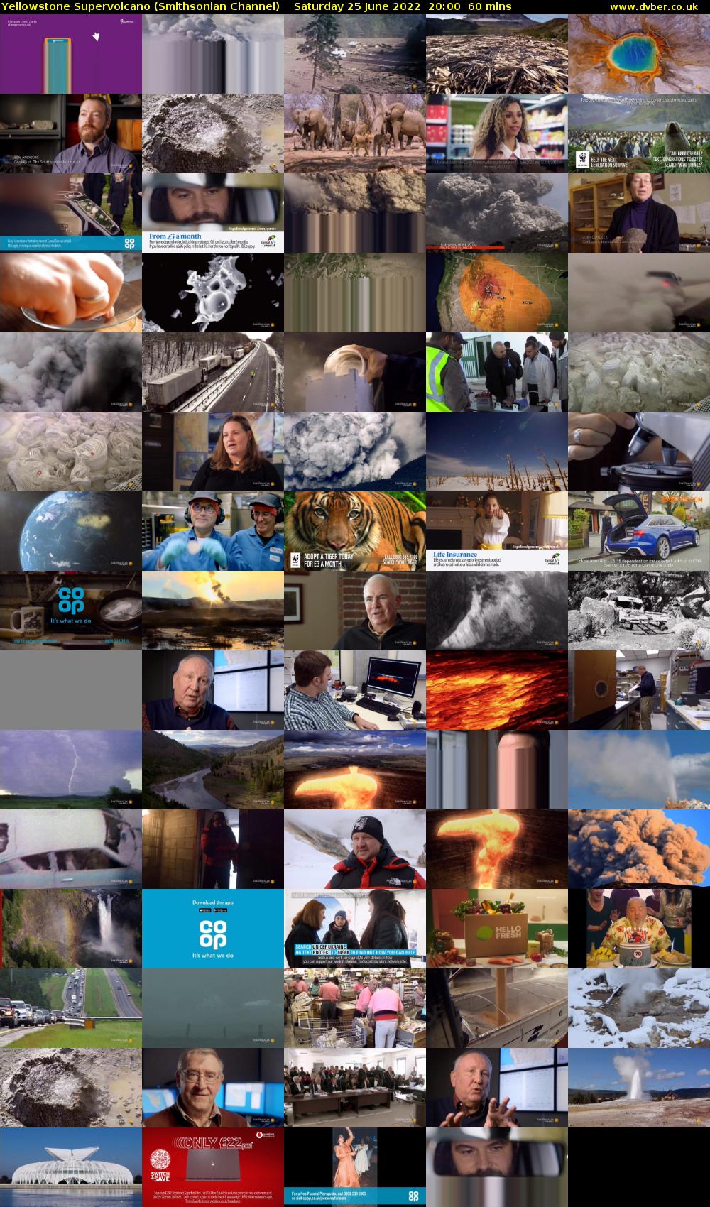 Yellowstone Supervolcano (Smithsonian Channel) Saturday 25 June 2022 23:30 - 21:00