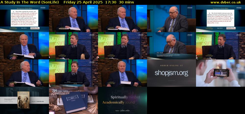 A Study In The Word (SonLife) Friday 25 April 2025 17:30 - 18:00