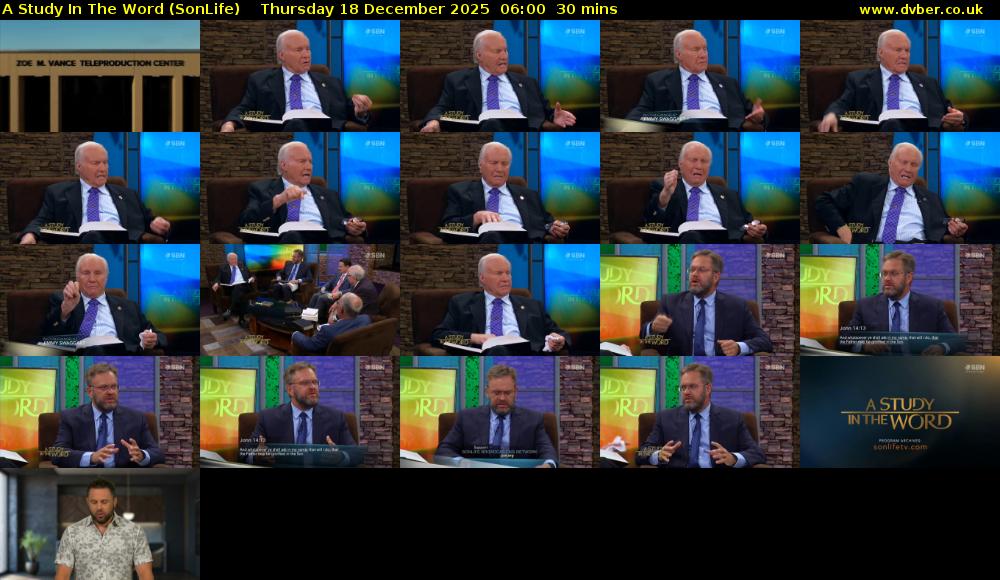 A Study In The Word (SonLife) Thursday 18 December 2025 06:00 - 06:30