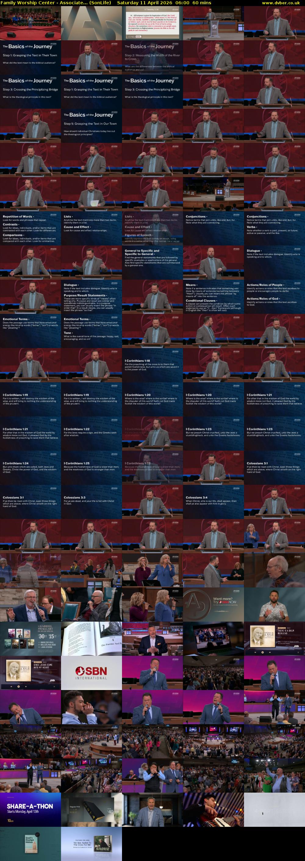 Family Worship Center - Associate... (SonLife) Saturday 11 April 2026 06:00 - 07:00