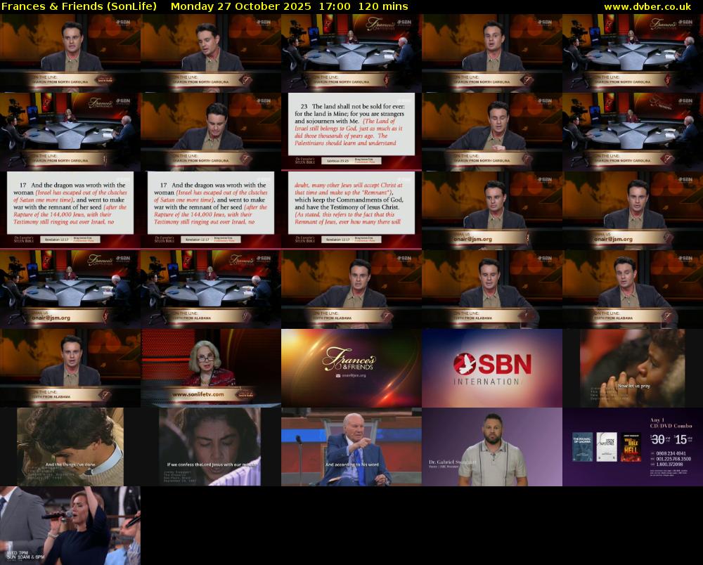 Frances & Friends (SonLife) Monday 27 October 2025 17:00 - 19:00