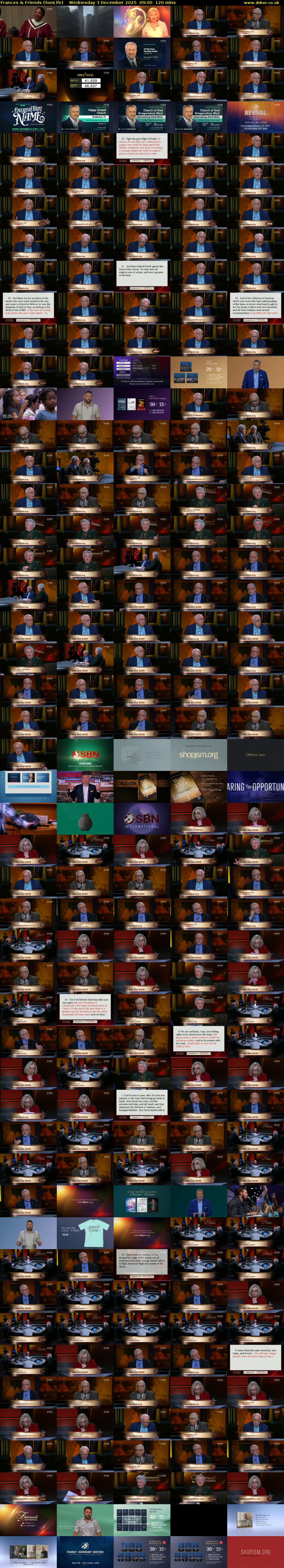 Frances & Friends (SonLife) Wednesday 3 December 2025 09:00 - 11:00