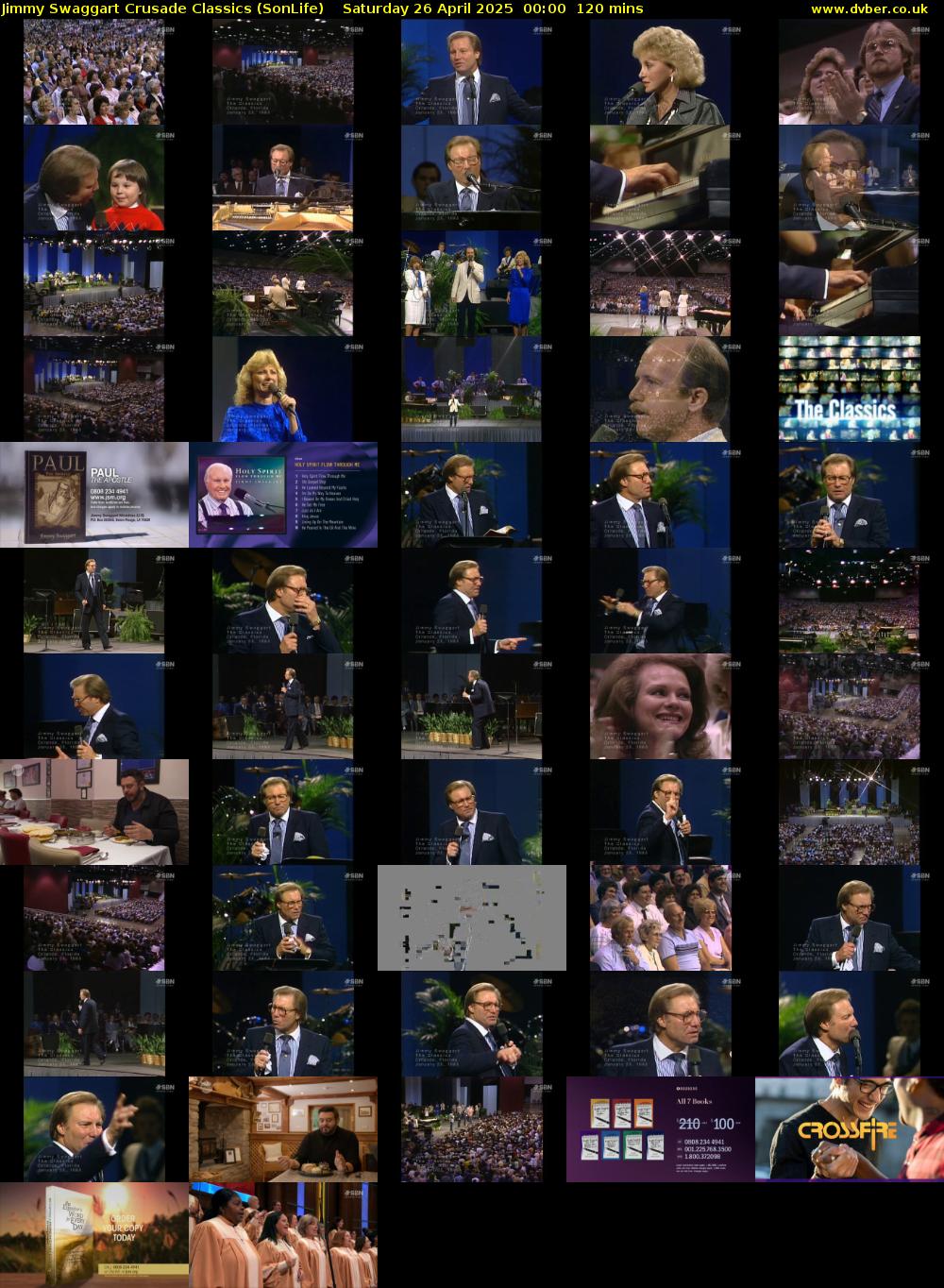 Jimmy Swaggart Crusade Classics (SonLife) Saturday 26 April 2025 00:00 - 02:00