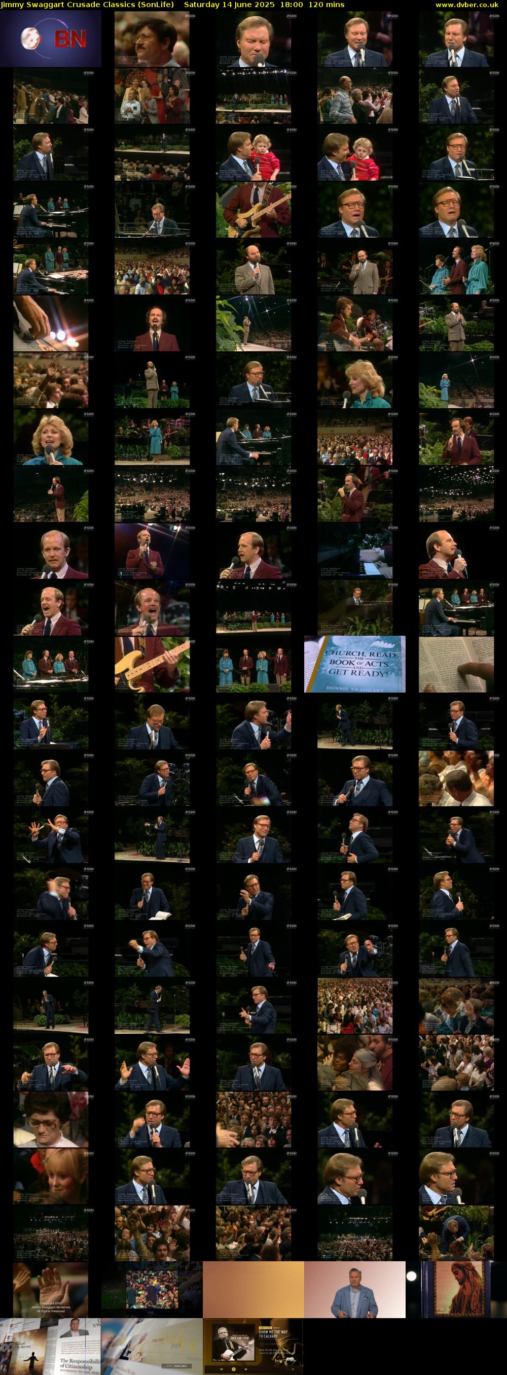 Jimmy Swaggart Crusade Classics (SonLife) Saturday 14 June 2025 18:00 - 20:00