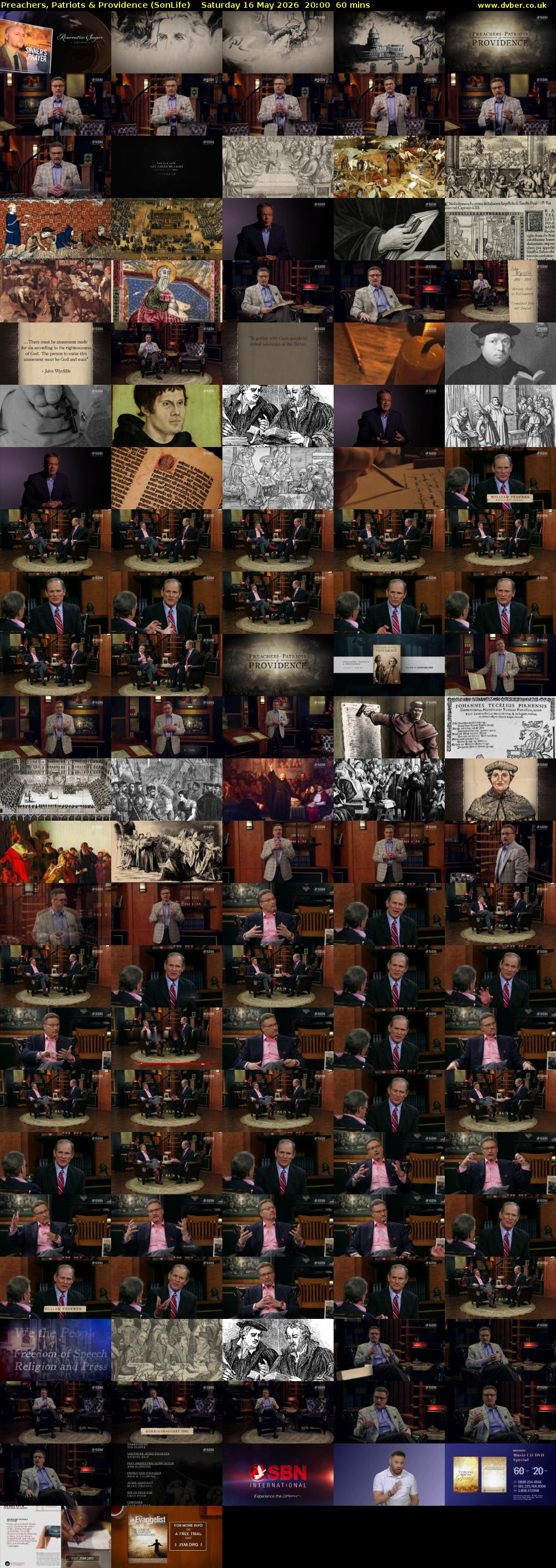 Preachers, Patriots & Providence (SonLife) Saturday 16 May 2026 20:00 - 21:00