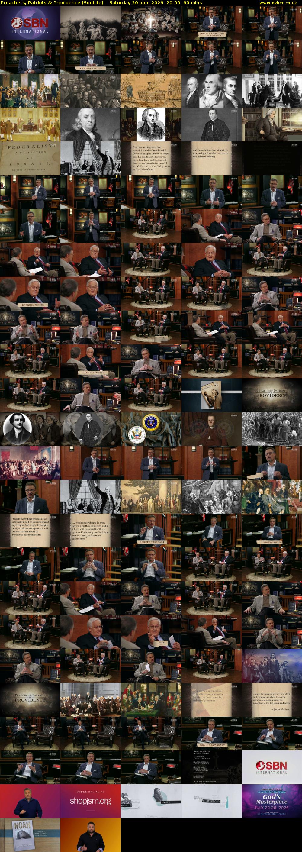 Preachers, Patriots & Providence (SonLife) Saturday 20 June 2026 20:00 - 21:00