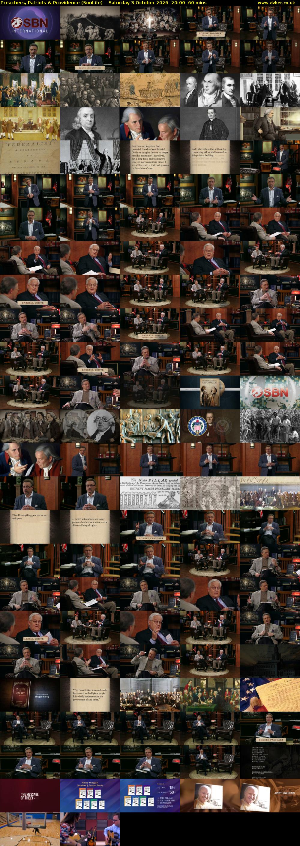 Preachers, Patriots & Providence (SonLife) Saturday 3 October 2026 20:00 - 21:00