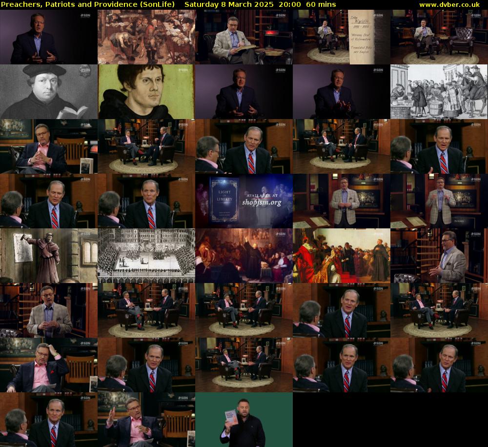 Preachers, Patriots and Providence (SonLife) Saturday 8 March 2025 20:00 - 21:00