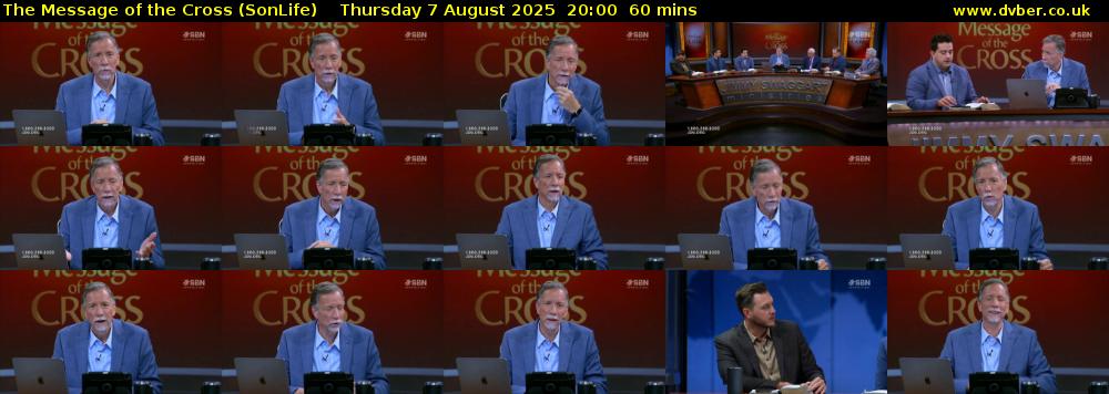 The Message of the Cross (SonLife) Thursday 7 August 2025 20:00 - 21:00