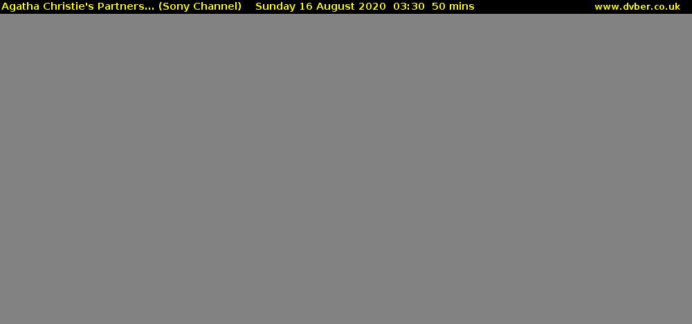 Agatha Christie's Partners... (Sony Channel) Sunday 16 August 2020 03:30 - 04:20