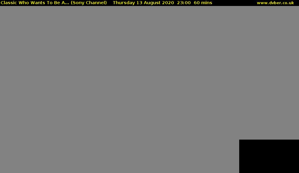 Classic Who Wants To Be A... (Sony Channel) Thursday 13 August 2020 23:00 - 00:00