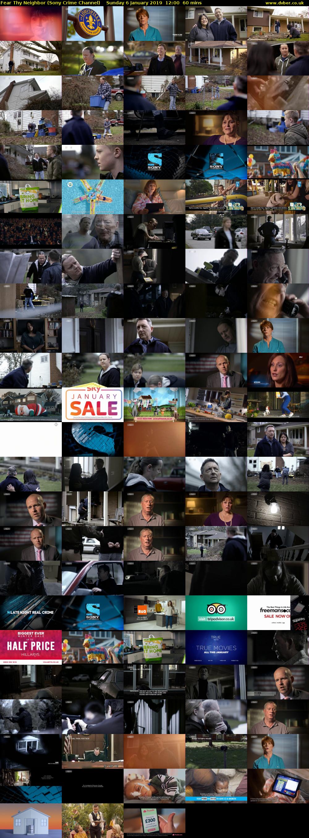 Fear Thy Neighbor (Sony Crime Channel) Sunday 6 January 2019 12:00 - 13:00