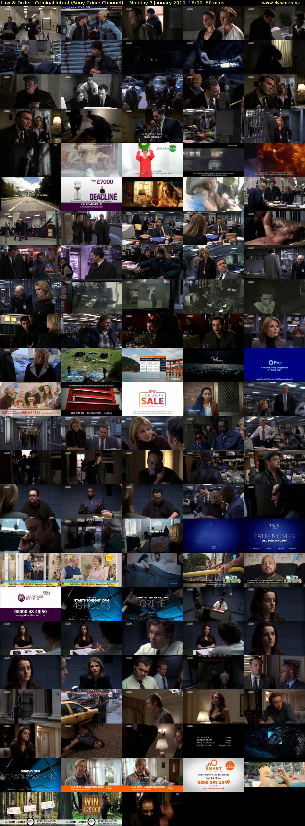Law & Order: Criminal Intent (Sony Crime Channel) Monday 7 January 2019 16:00 - 17:00
