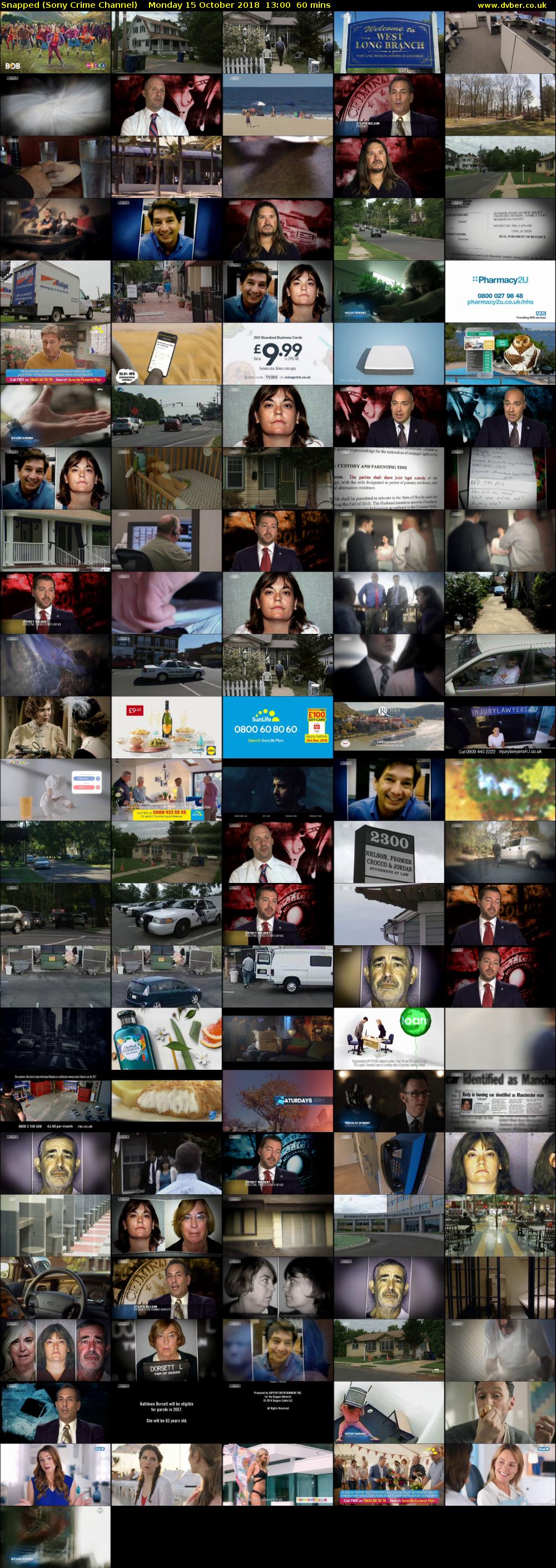 Snapped (Sony Crime Channel) Monday 15 October 2018 13:00 - 14:00