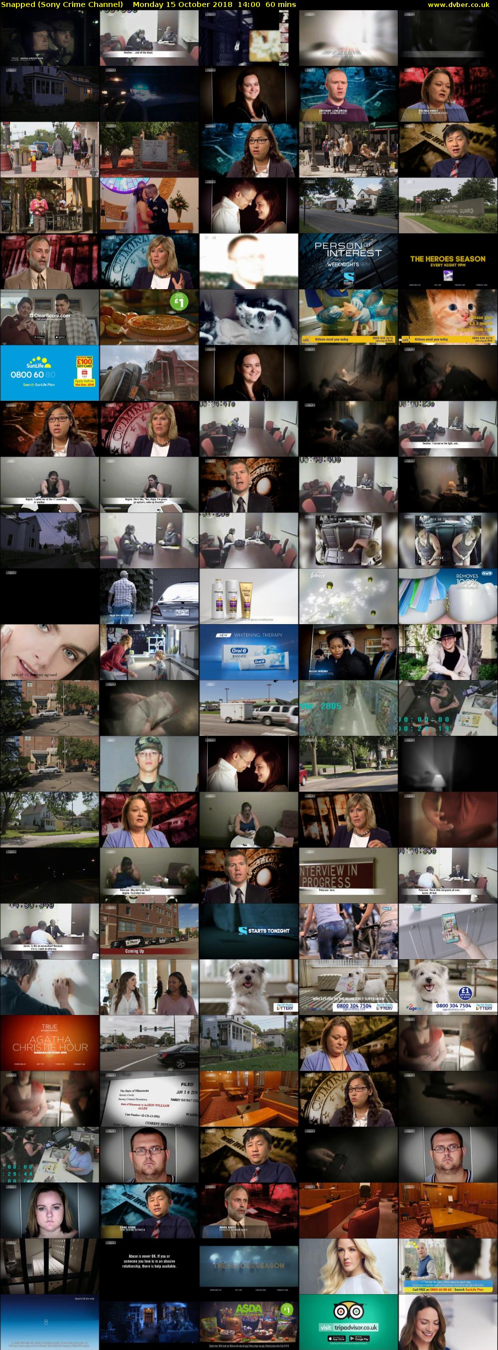 Snapped (Sony Crime Channel) Monday 15 October 2018 14:00 - 15:00