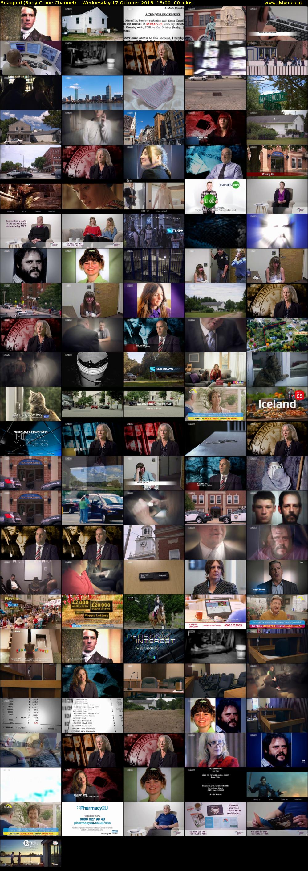 Snapped (Sony Crime Channel) Wednesday 17 October 2018 13:00 - 14:00