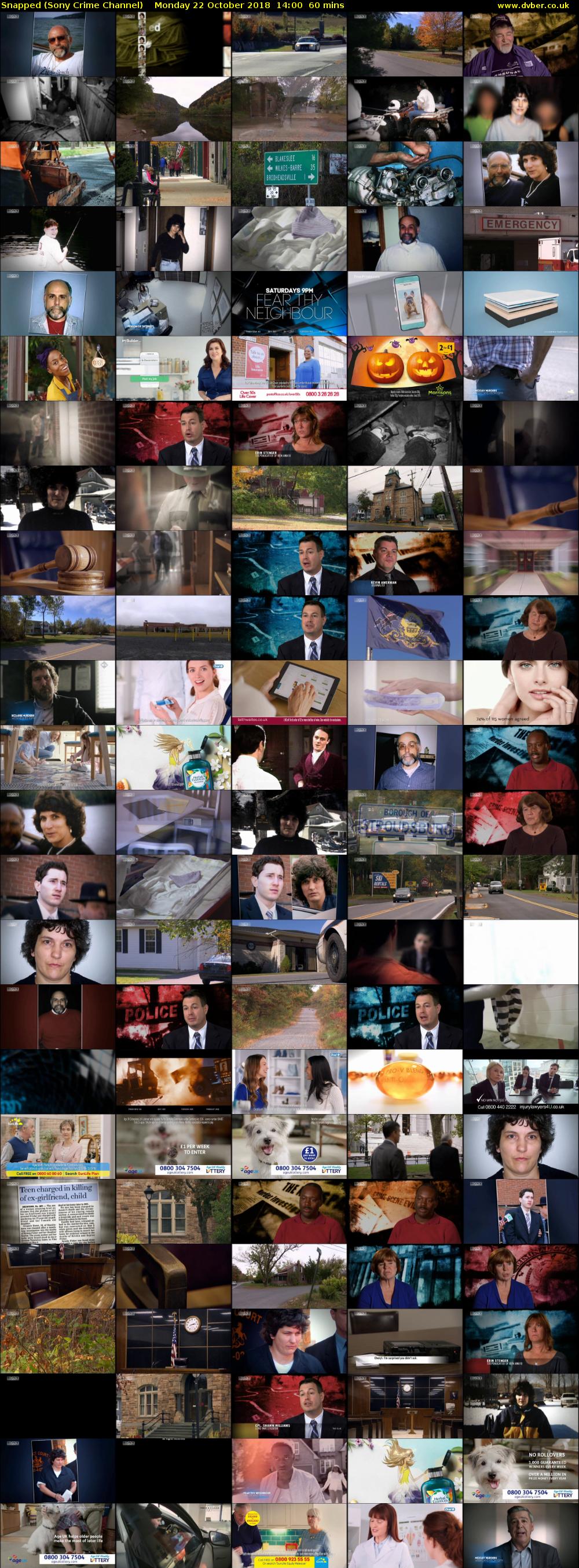 Snapped (Sony Crime Channel) Monday 22 October 2018 14:00 - 15:00