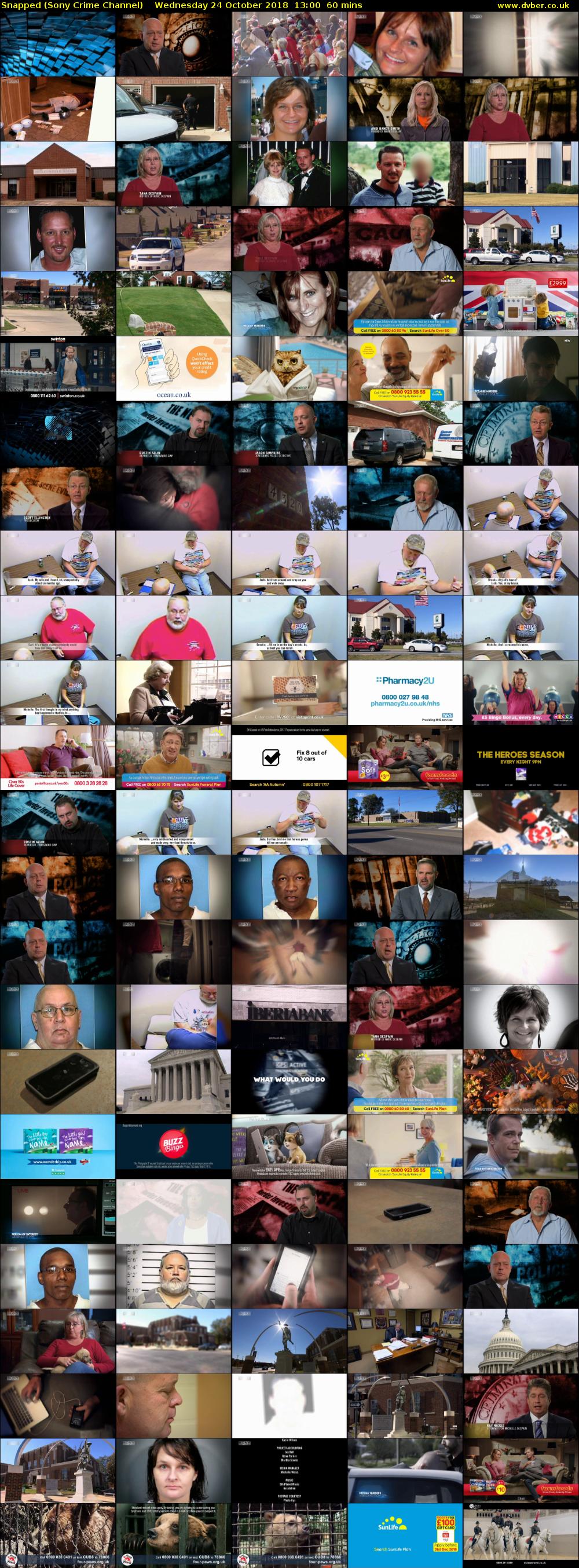 Snapped (Sony Crime Channel) Wednesday 24 October 2018 13:00 - 14:00