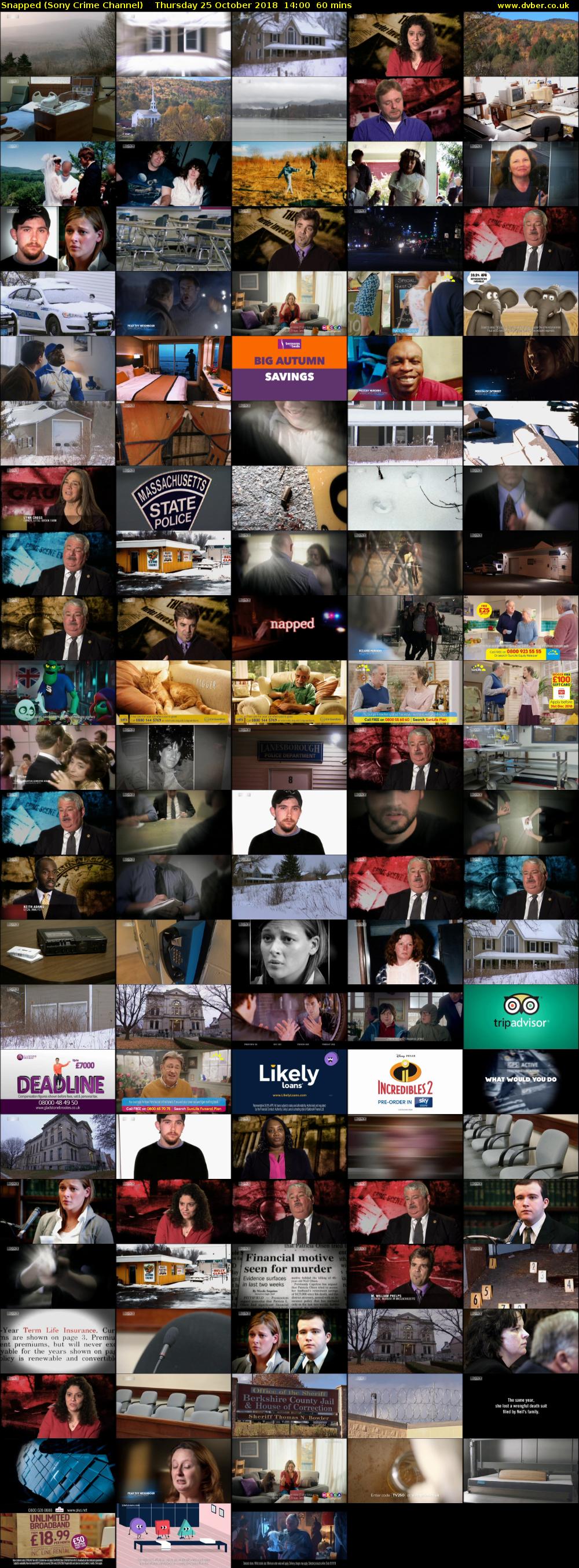 Snapped (Sony Crime Channel) Thursday 25 October 2018 14:00 - 15:00
