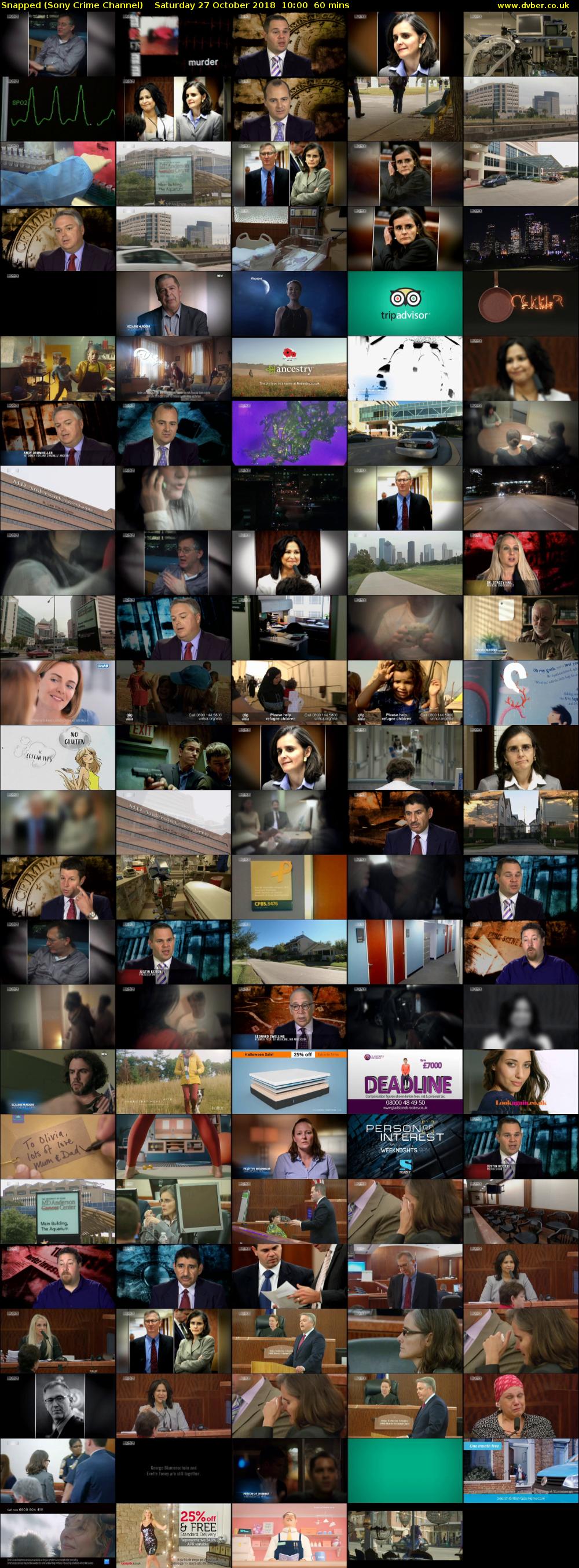Snapped (Sony Crime Channel) Saturday 27 October 2018 10:00 - 11:00