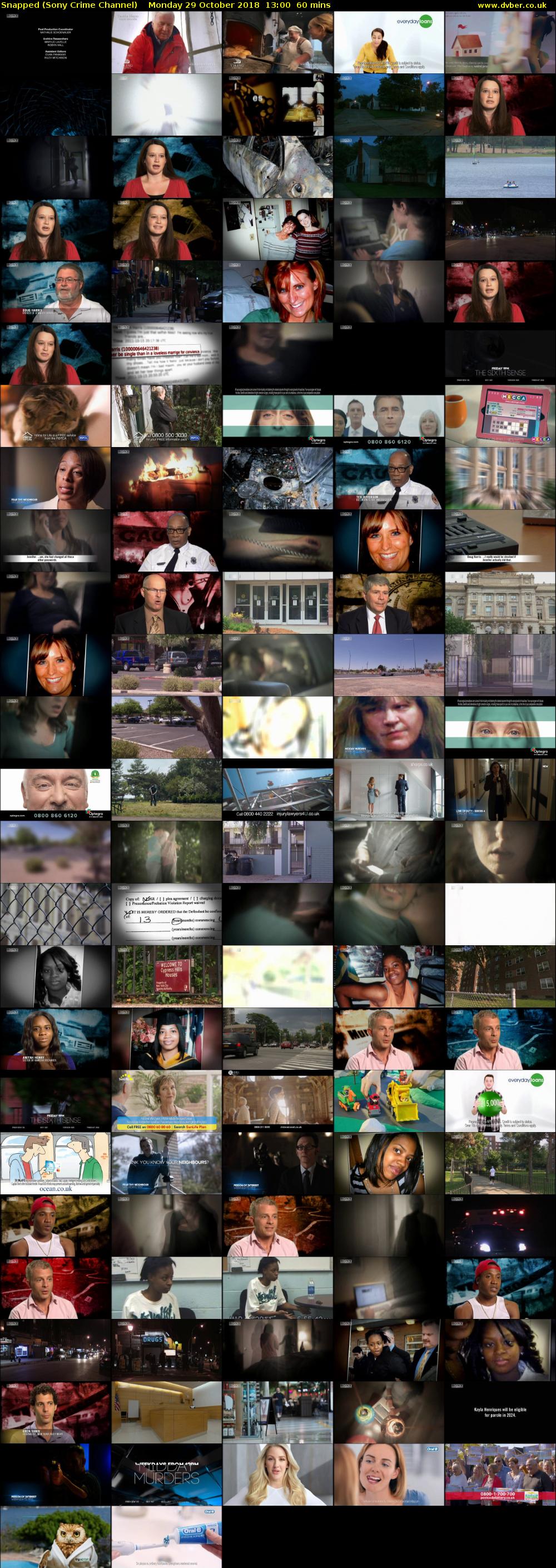 Snapped (Sony Crime Channel) Monday 29 October 2018 13:00 - 14:00