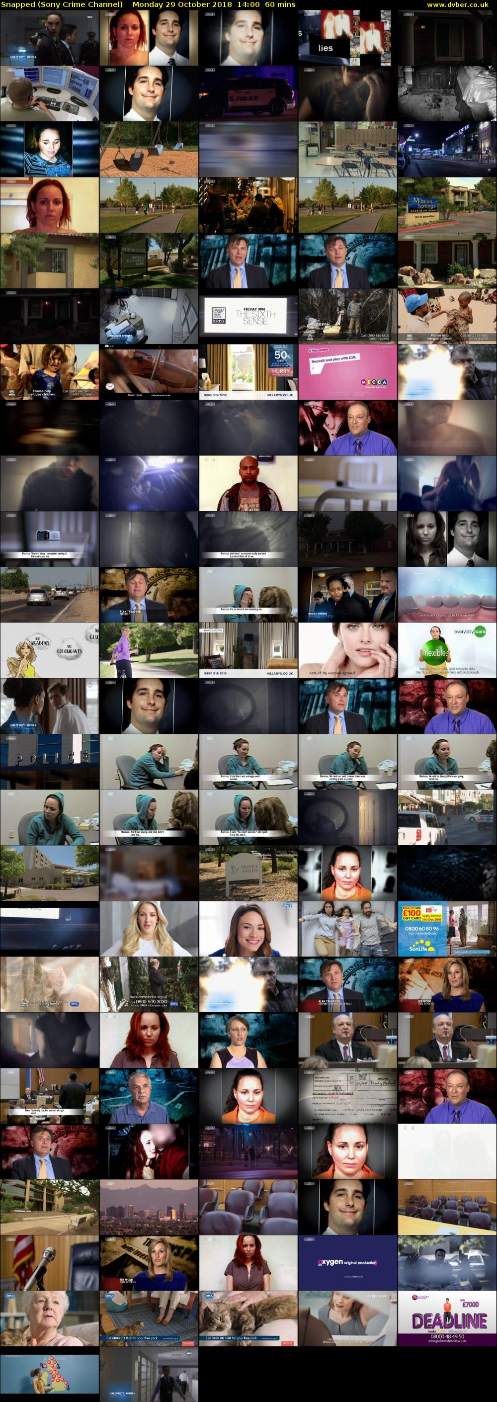 Snapped (Sony Crime Channel) Monday 29 October 2018 14:00 - 15:00