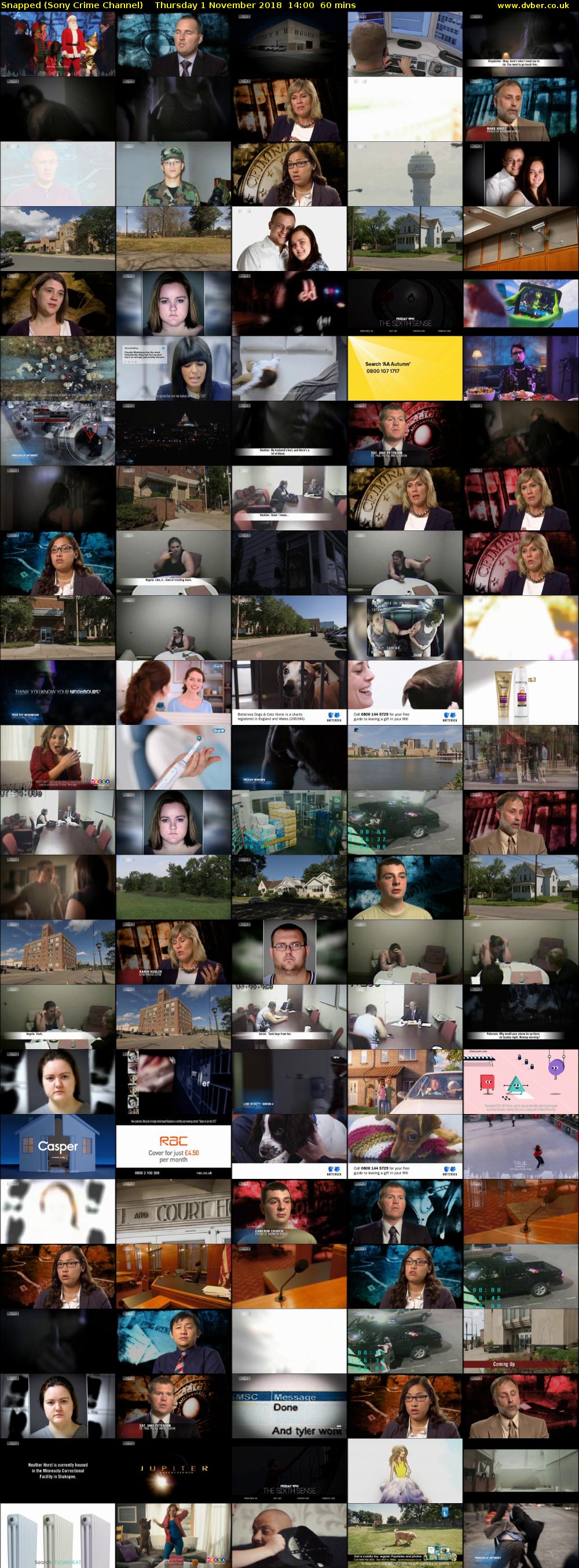 Snapped (Sony Crime Channel) Thursday 1 November 2018 14:00 - 15:00
