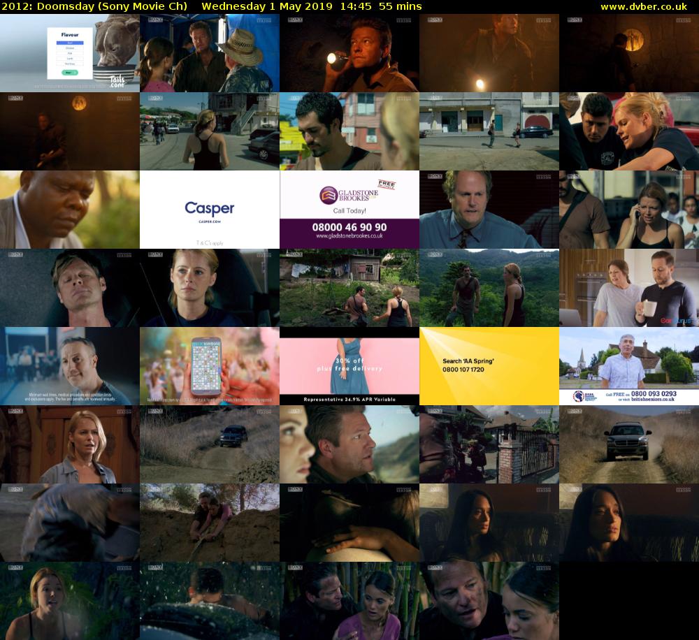 2012: Doomsday (Sony Movie Ch) Wednesday 1 May 2019 14:45 - 15:40
