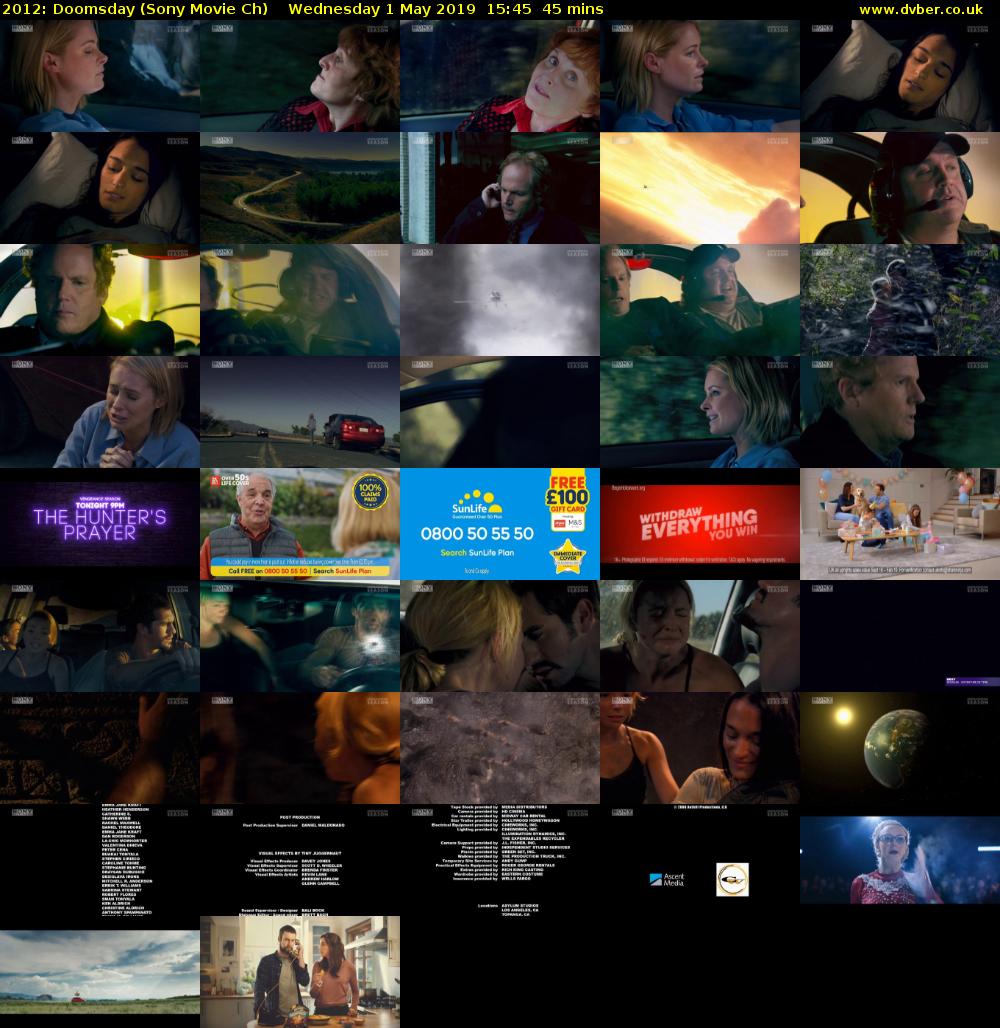2012: Doomsday (Sony Movie Ch) Wednesday 1 May 2019 15:45 - 16:30