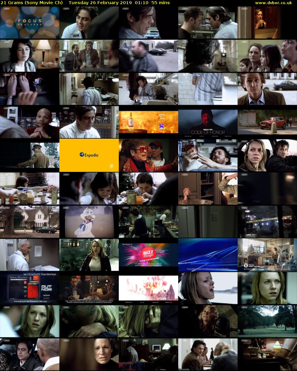 21 Grams (Sony Movie Ch) Tuesday 26 February 2019 01:10 - 02:05
