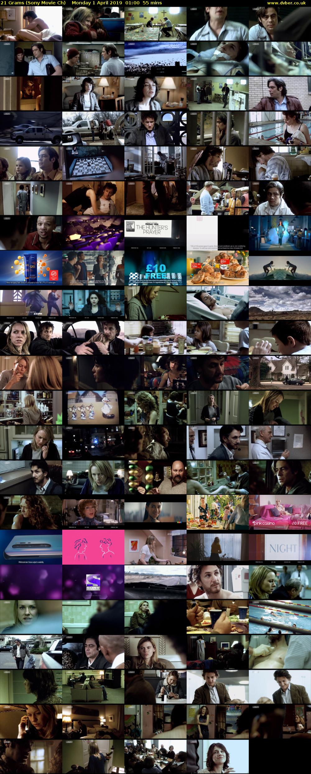 21 Grams (Sony Movie Ch) Monday 1 April 2019 01:00 - 01:55