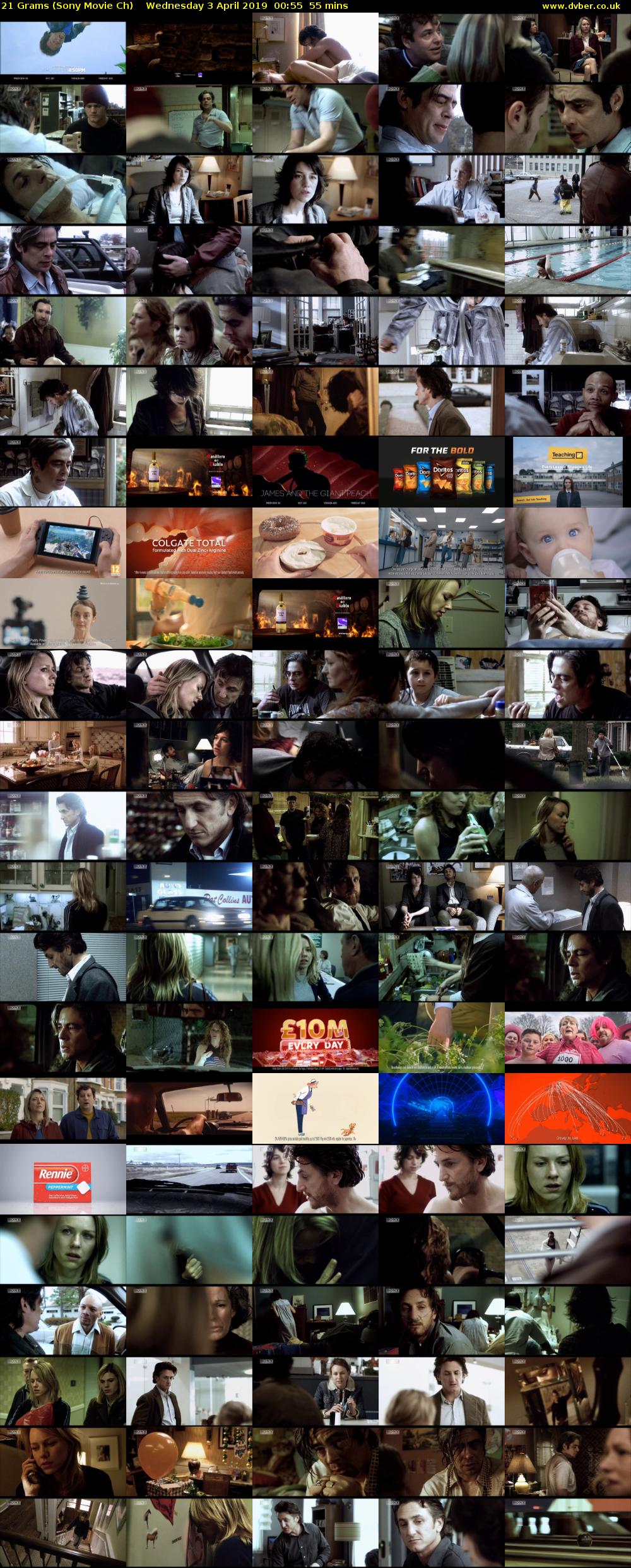 21 Grams (Sony Movie Ch) Wednesday 3 April 2019 00:55 - 01:50