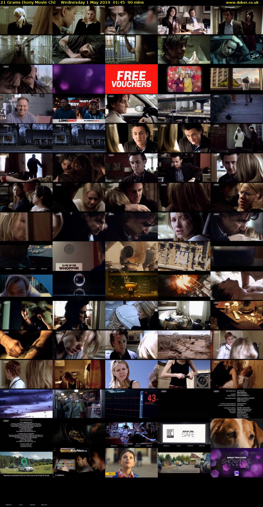 21 Grams (Sony Movie Ch) Wednesday 1 May 2019 01:45 - 03:15