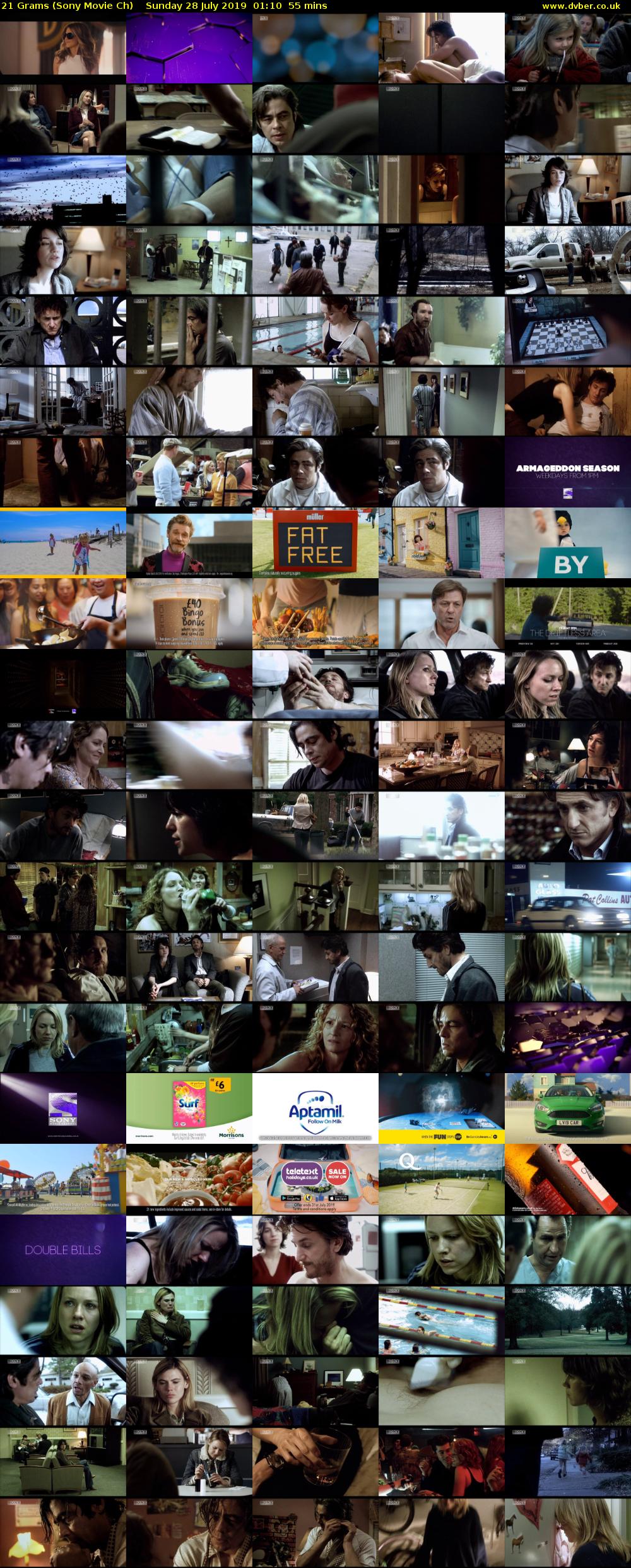 21 Grams (Sony Movie Ch) Sunday 28 July 2019 01:10 - 02:05