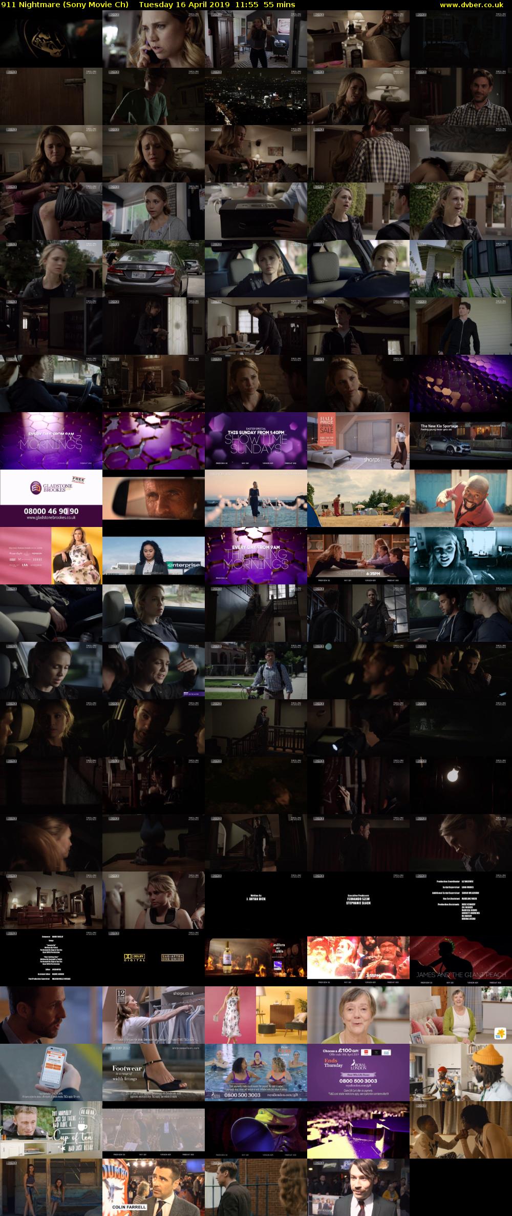 911 Nightmare (Sony Movie Ch) Tuesday 16 April 2019 11:55 - 12:50