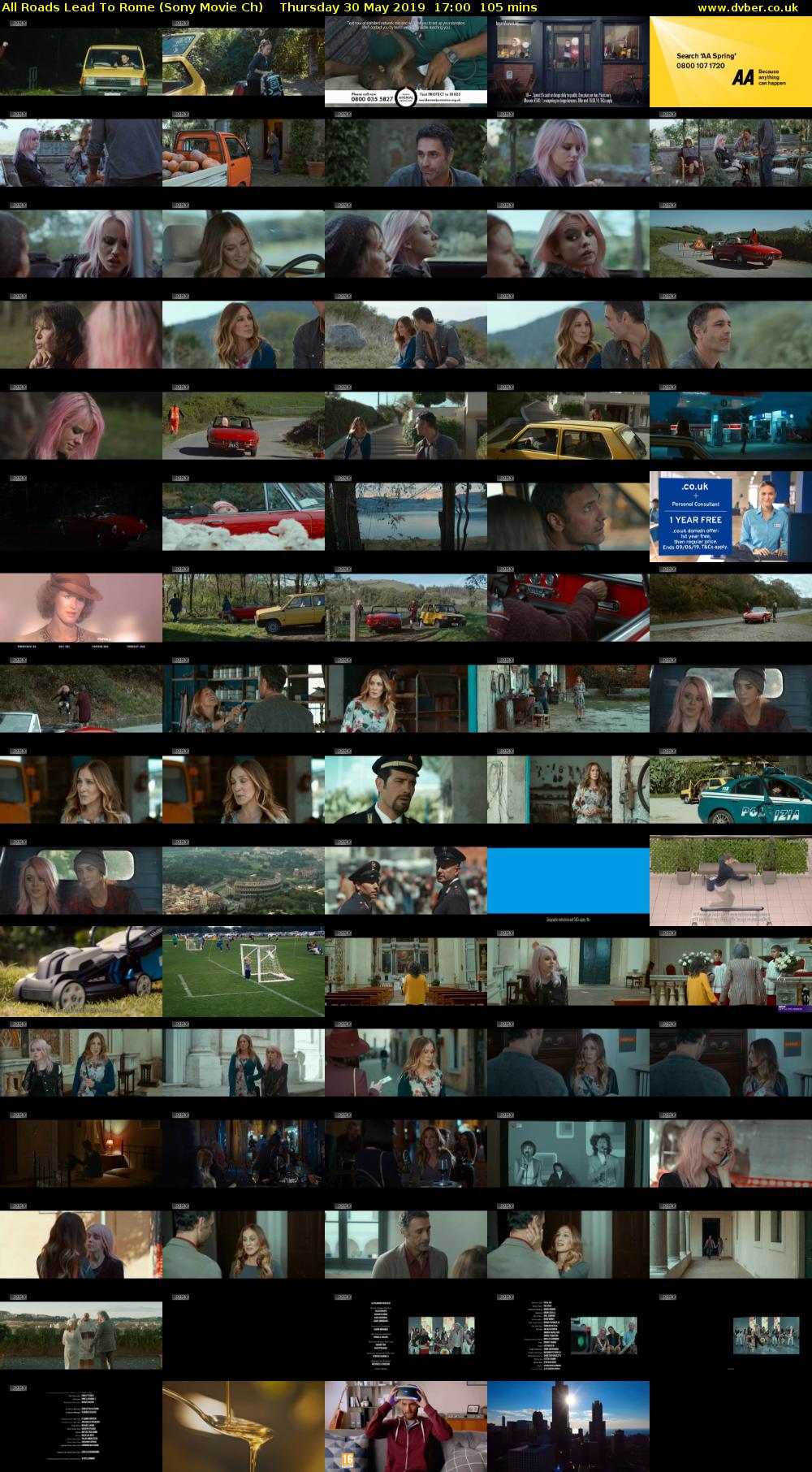 All Roads Lead To Rome (Sony Movie Ch) Thursday 30 May 2019 17:00 - 18:45