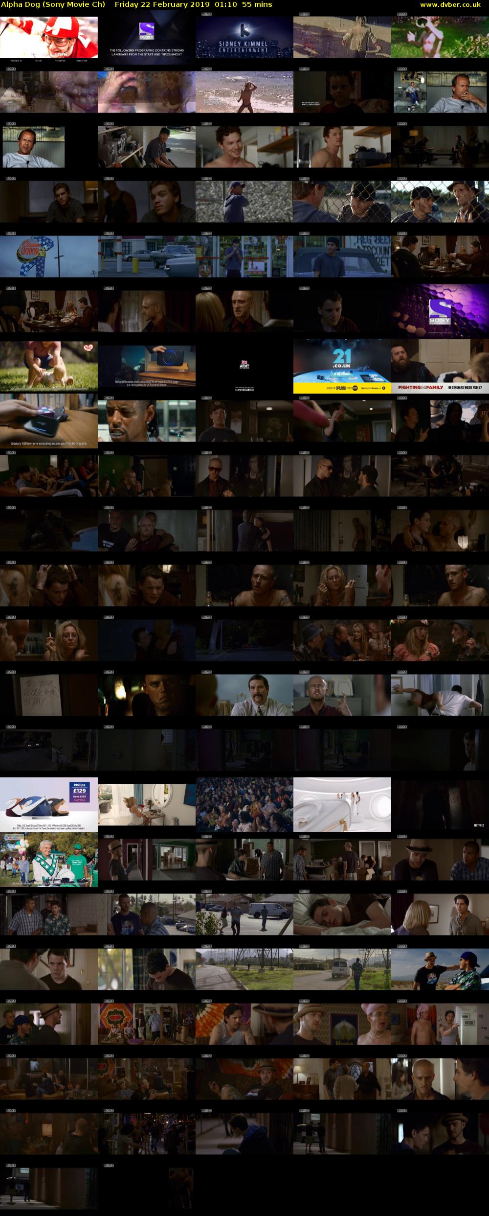 Alpha Dog (Sony Movie Ch) Friday 22 February 2019 01:10 - 02:05