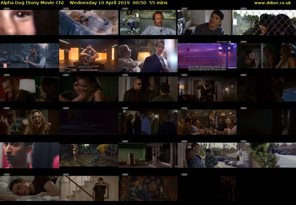 Alpha Dog (Sony Movie Ch) Wednesday 10 April 2019 00:50 - 01:45