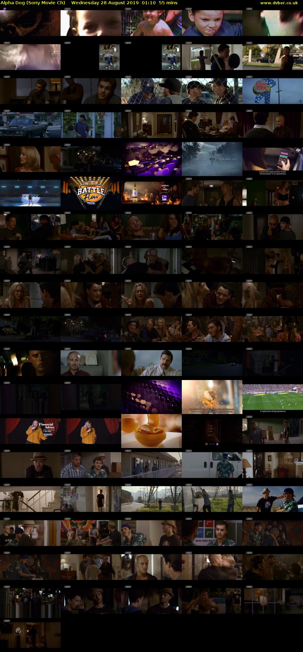 Alpha Dog (Sony Movie Ch) Wednesday 28 August 2019 01:10 - 02:05