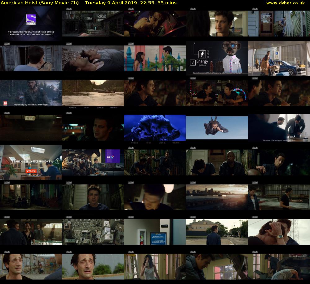 American Heist (Sony Movie Ch) Tuesday 9 April 2019 22:55 - 23:50