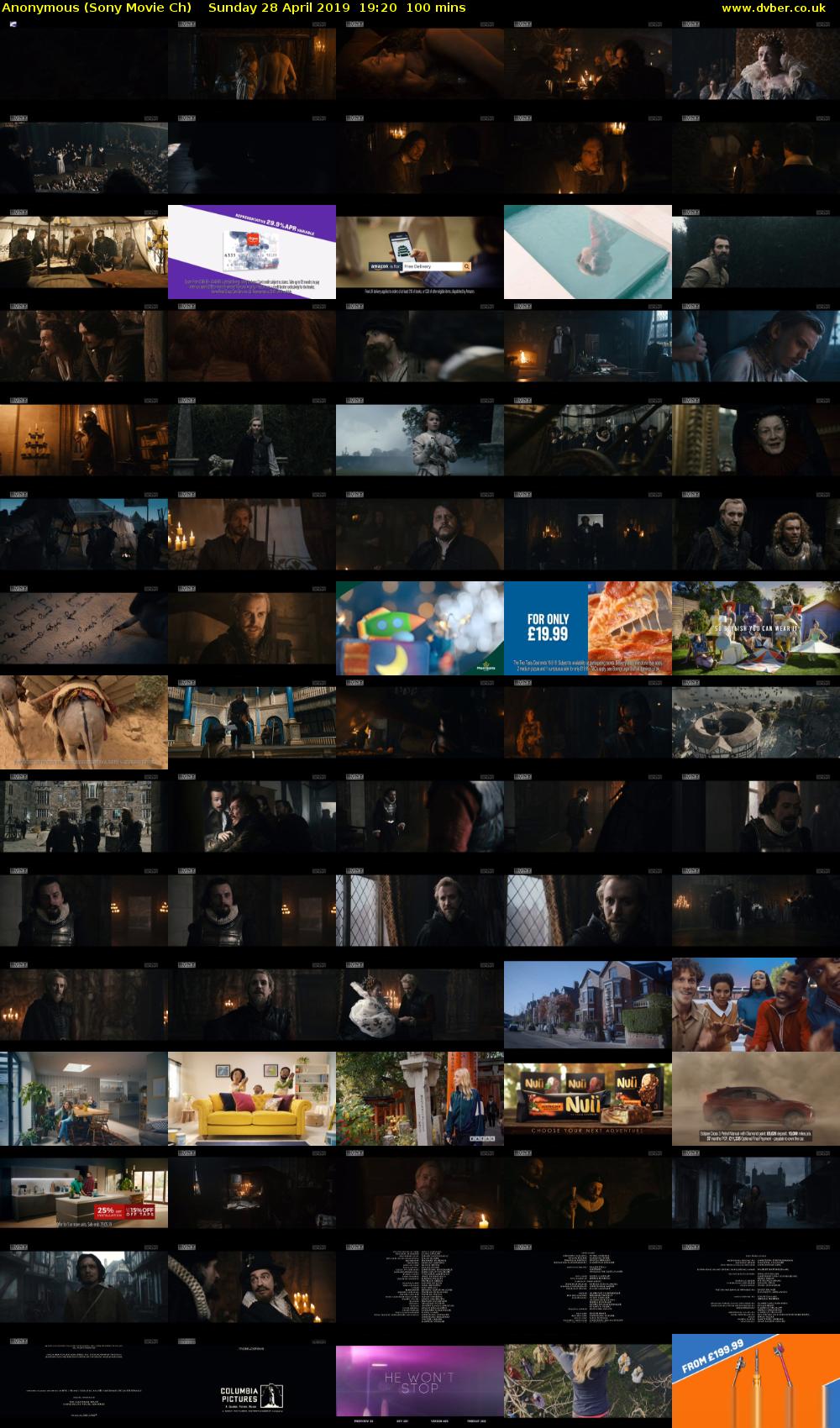 Anonymous (Sony Movie Ch) Sunday 28 April 2019 19:20 - 21:00