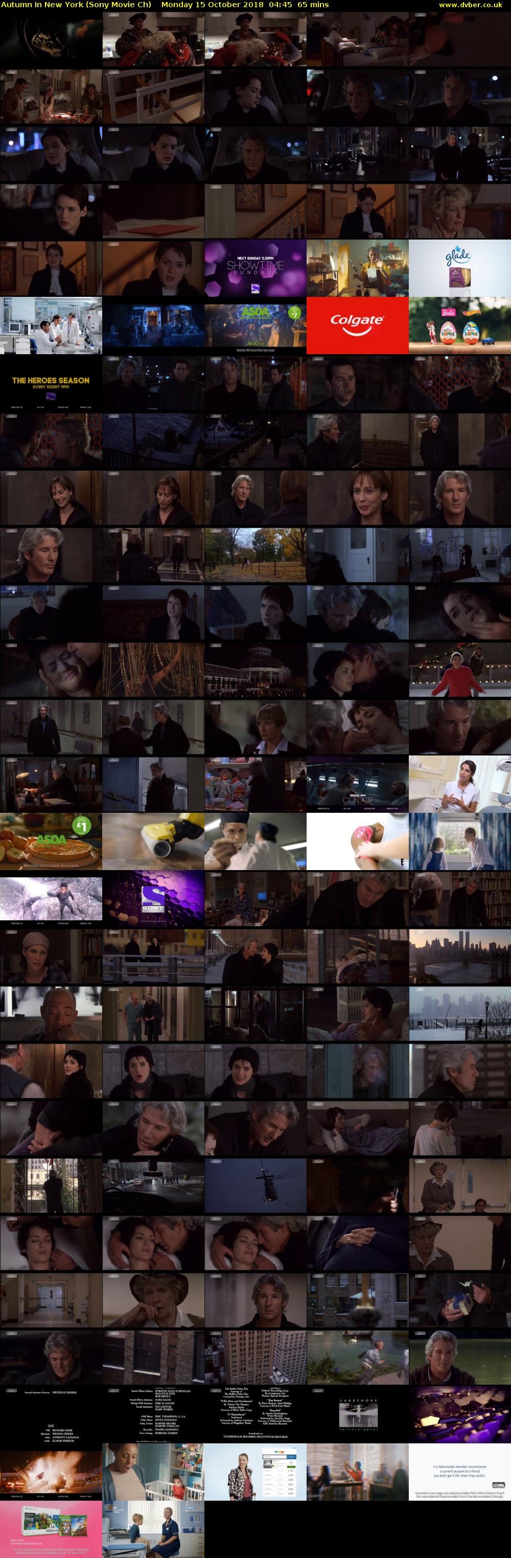 Autumn In New York (Sony Movie Ch) Monday 15 October 2018 04:45 - 05:50