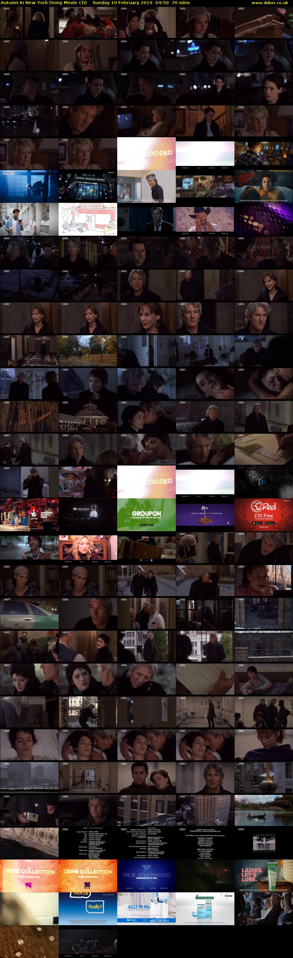 Autumn In New York (Sony Movie Ch) Sunday 10 February 2019 04:50 - 06:00