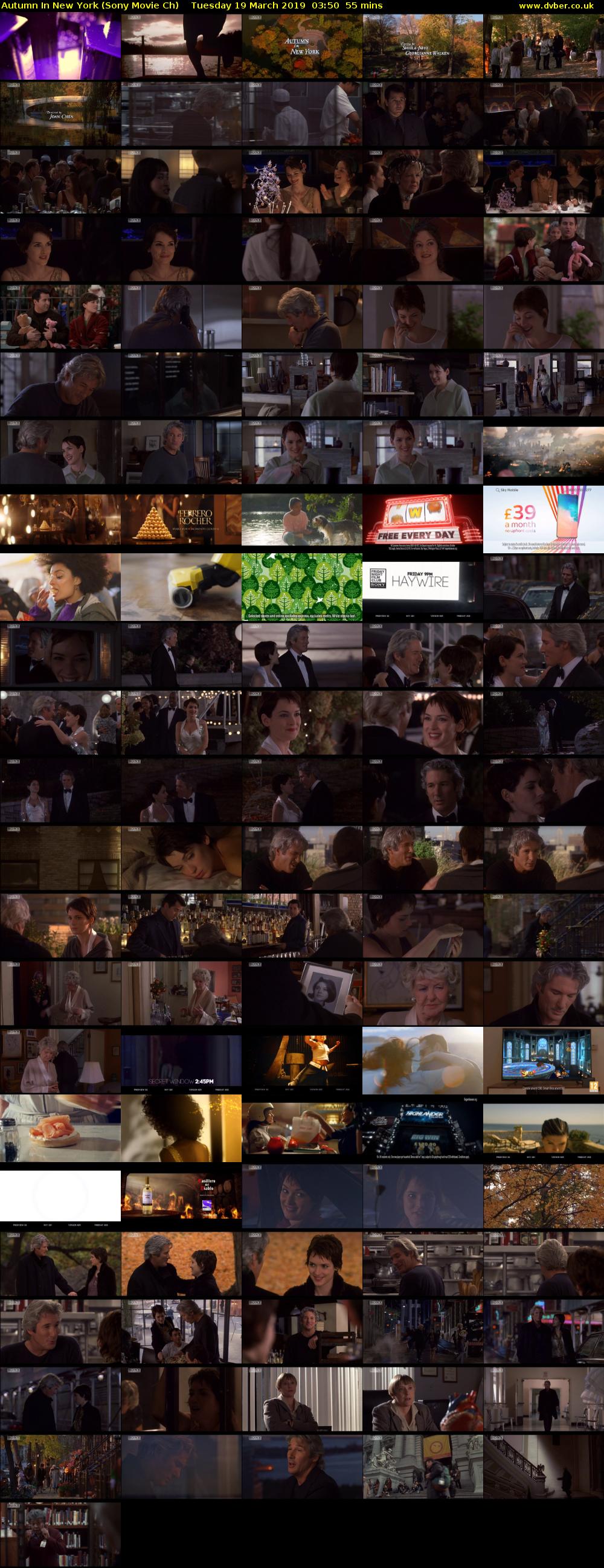 Autumn In New York (Sony Movie Ch) Tuesday 19 March 2019 03:50 - 04:45