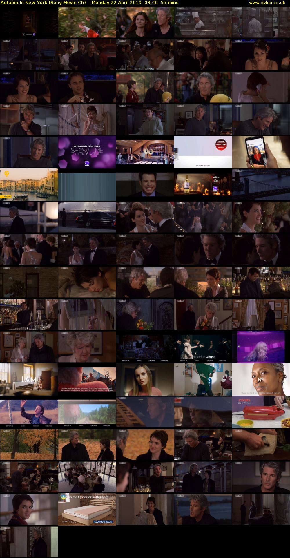 Autumn In New York (Sony Movie Ch) Monday 22 April 2019 03:40 - 04:35