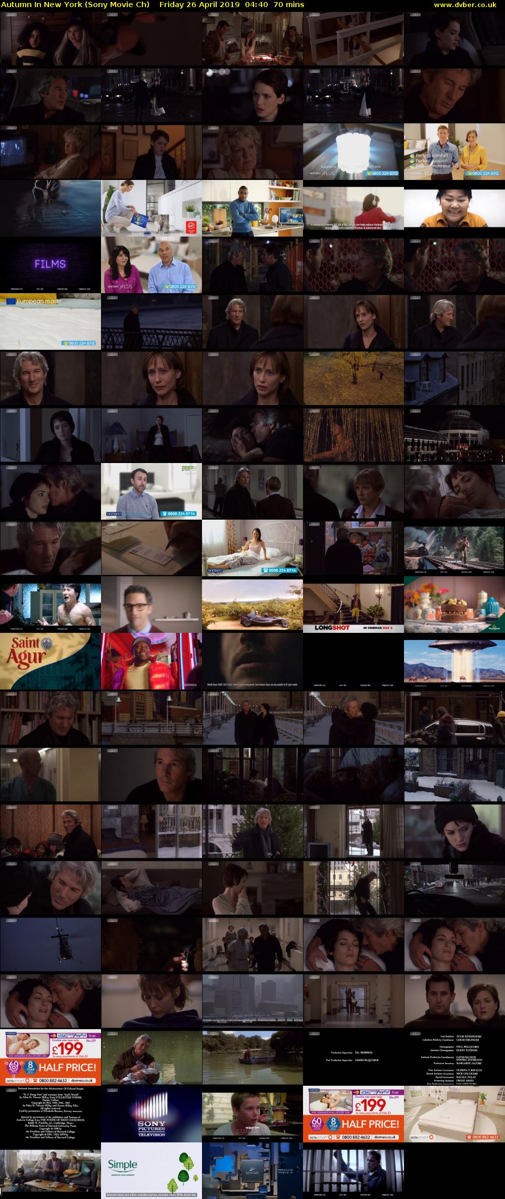 Autumn In New York (Sony Movie Ch) Friday 26 April 2019 04:40 - 05:50
