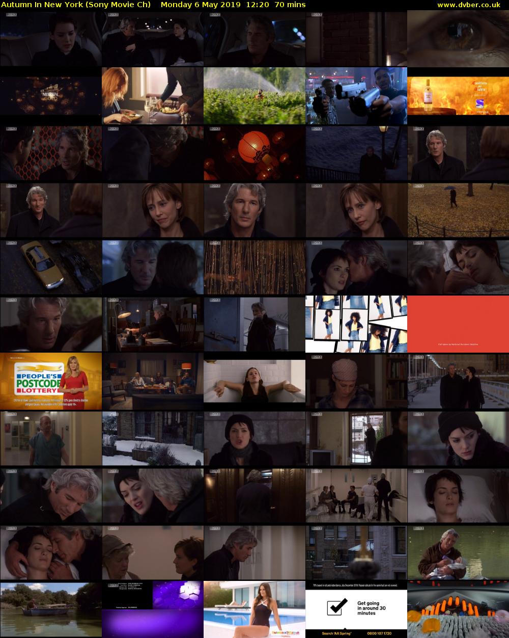 Autumn In New York (Sony Movie Ch) Monday 6 May 2019 12:20 - 13:30