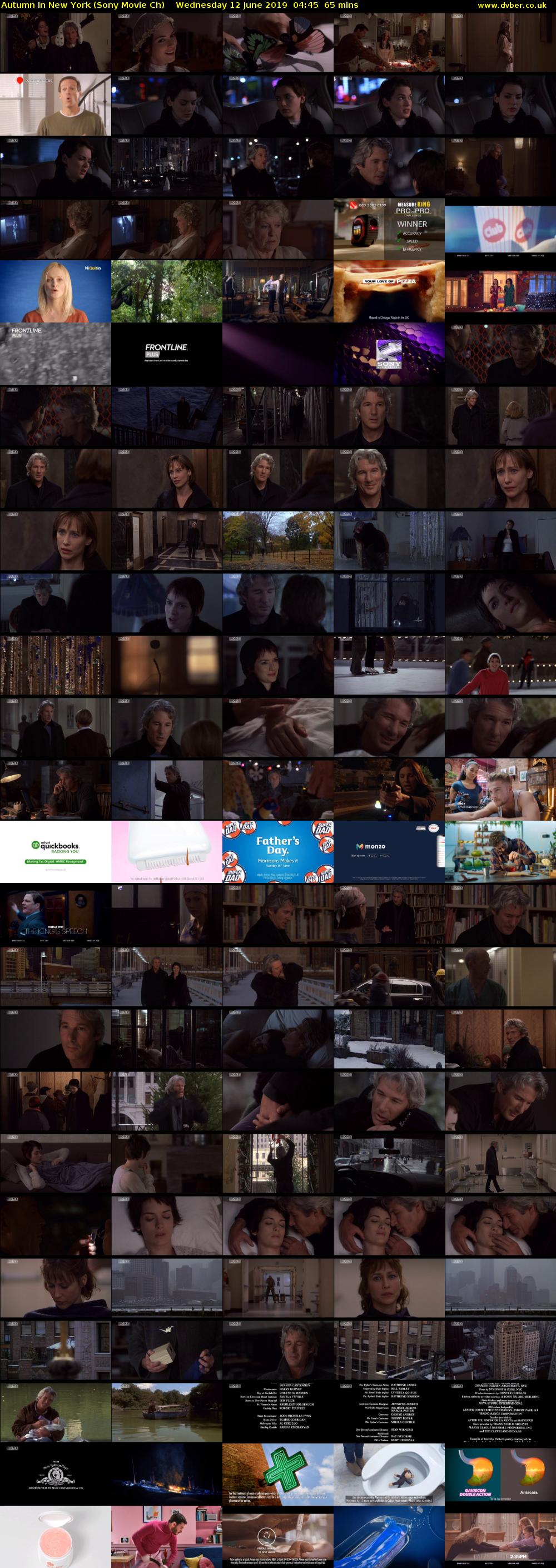 Autumn In New York (Sony Movie Ch) Wednesday 12 June 2019 04:45 - 05:50